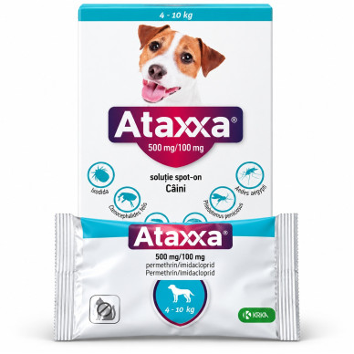 Ataxxa – Deparazitare externa pentru Câini 4–10 kg (3 x 1 ml, Krka Vet)